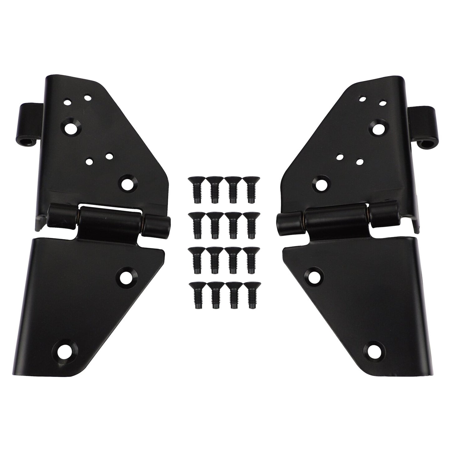 Black Windshield Hinge Kit for 76-86 Jeep CJ-7, CJ-8 & 87-95 YJ Wrangler, L & R Crown Automotive
