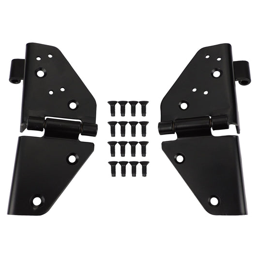 Black Windshield Hinge Kit for 76-86 Jeep CJ-7, CJ-8 & 87-95 YJ Wrangler, L & R Crown Automotive