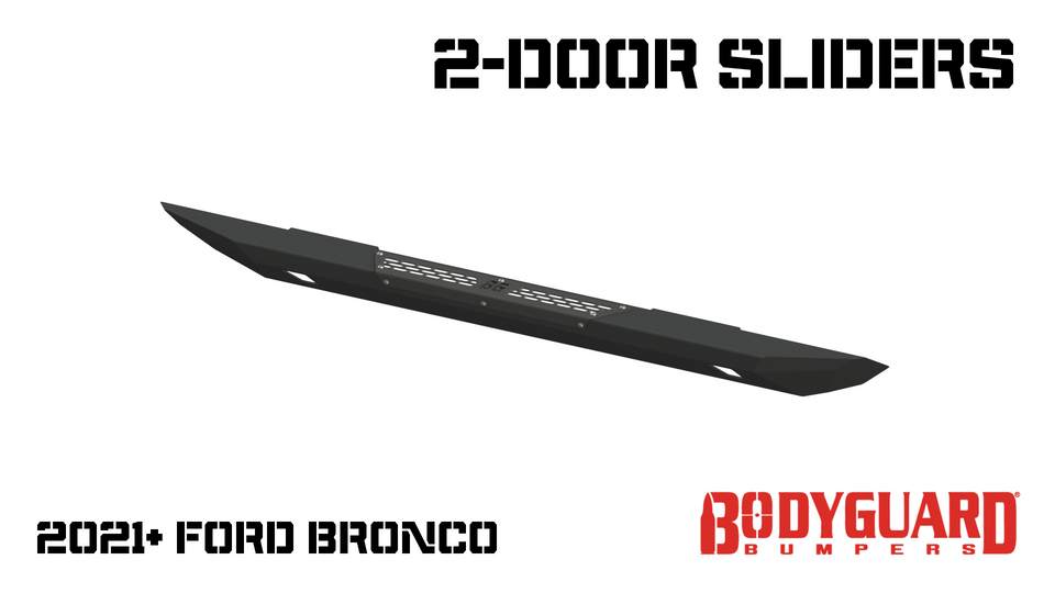 Bronco Rock Sliders 2021-2025 Ford Bronco Sliders 2 Door Bodyguard Bumpers