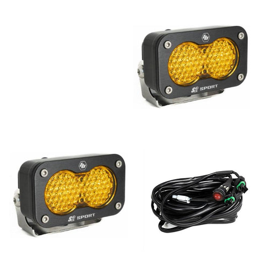 LED Work Light Amber Lens Pair S2 Sport Baja Designs