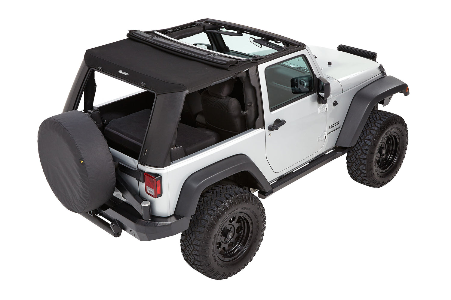Trektop Pro Hybrid Slantback Soft Top For Jeep 2007-2018 Wrangler JK Black Bestop-5