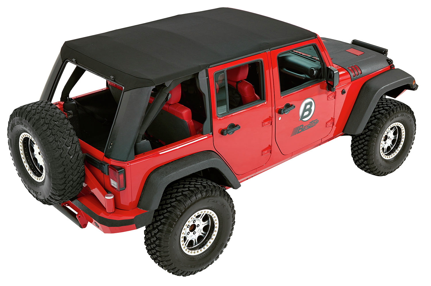 Bestop Trektop Pro Hybrid Slantback Soft Top For Jeep 2007-2018 Wrangler JK Black Bestop