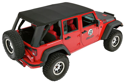 Trektop Pro Hybrid Slantback Soft Top For Jeep 2007-2018 Wrangler JK Black Bestop-1