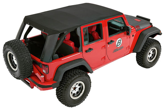 Trektop Pro Hybrid Slantback Soft Top For Jeep 2007-2018 Wrangler JK Black Bestop-1