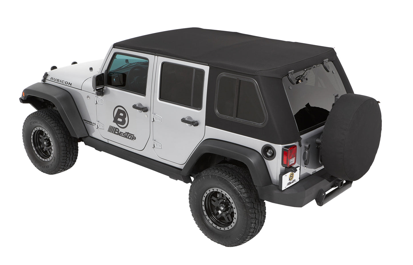 Trektop Pro Hybrid Slantback Soft Top For Jeep 2007-2018 Wrangler JK Black Bestop-2