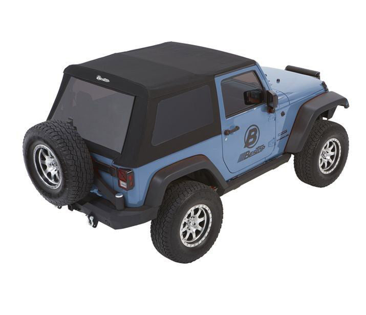 Bestop Jeep Wrangler Trektop Glide Slantback Soft Tops For Jeep 2007-2018 Wrangler JK 2 Door Bestop