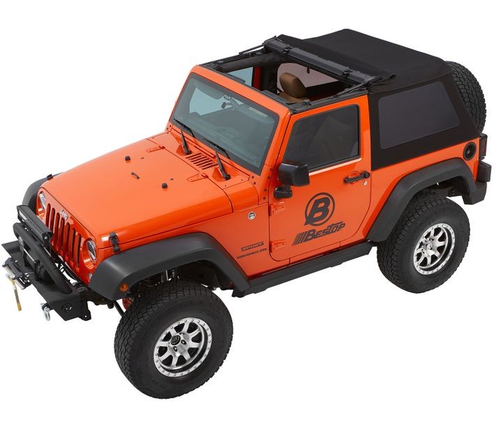 Bestop Jeep Wrangler Trektop Glide Slantback Soft Tops For Jeep 2007-2018 Wrangler JK 2 Door Bestop