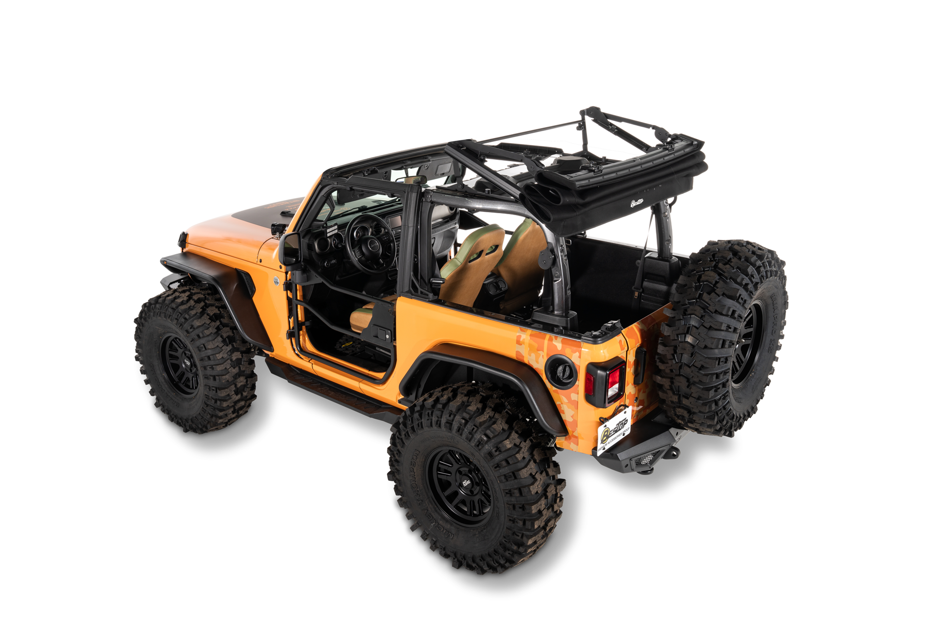 Jeep Wrangler Trektop Glide Slantback Soft Tops For Jeep 2018-Current Wrangler JL 2 Door Bestop-28
