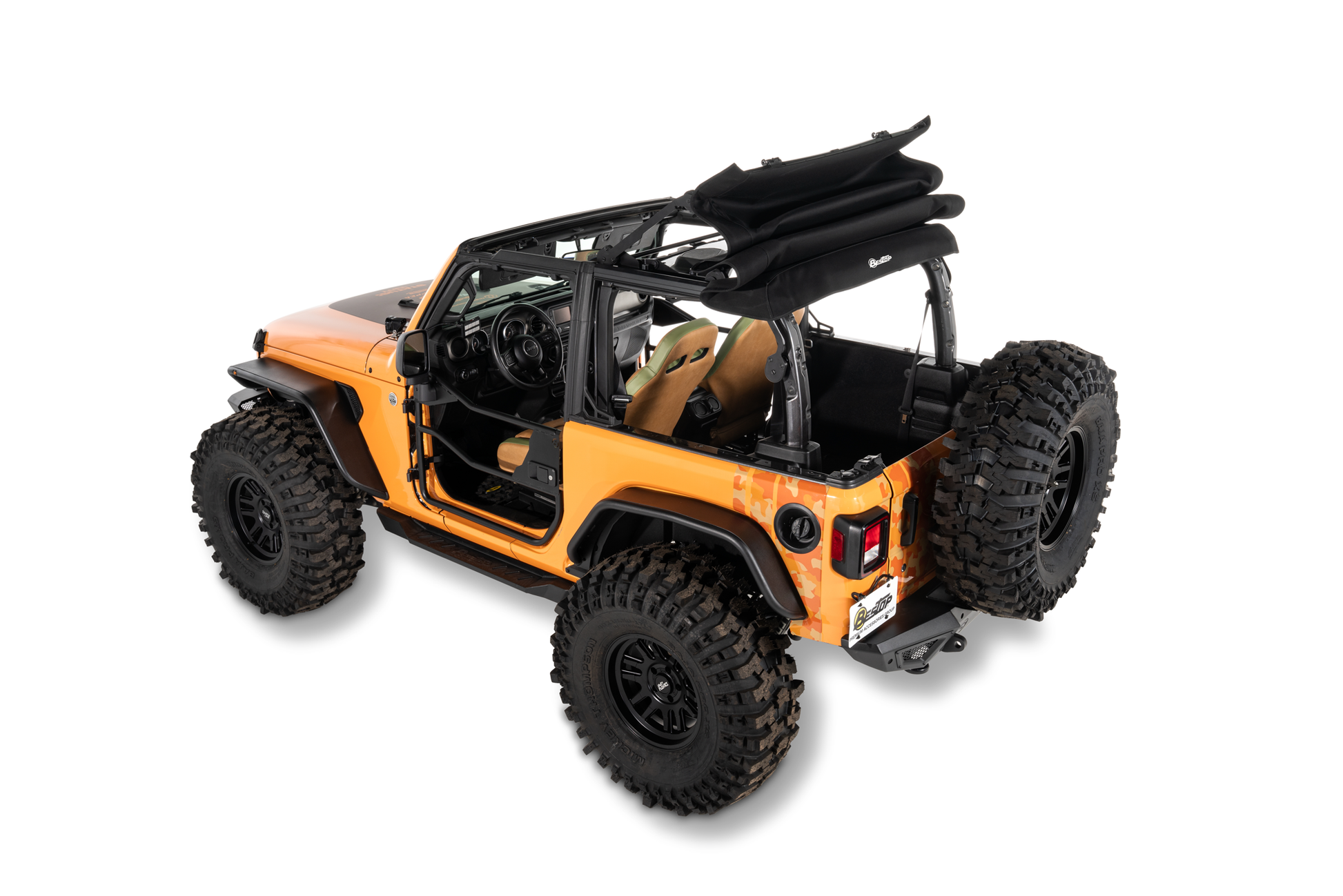 Jeep Wrangler Trektop Glide Slantback Soft Tops For Jeep 2018-Current Wrangler JL 2 Door Bestop-13