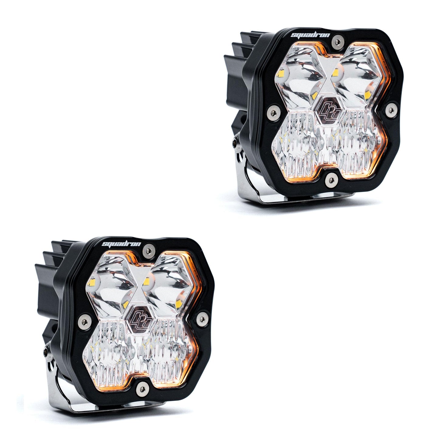 Squadron 2.0 Sport Black LED Auxiliary Light Pod Pair (No Harness) Universal Clear Baja Designs-1