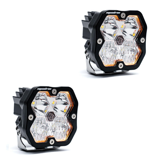 Squadron 2.0 Sport Black LED Auxiliary Light Pod Pair (No Harness) Universal Clear Baja Designs-1
