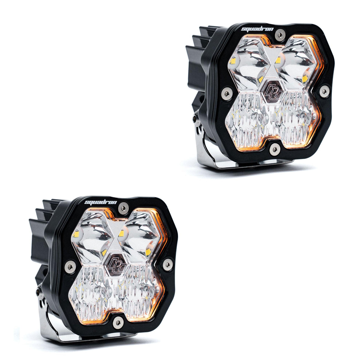 Squadron 2.0 Sport Black LED Auxiliary Light Pod Pair (No Harness) Universal Clear Baja Designs-1