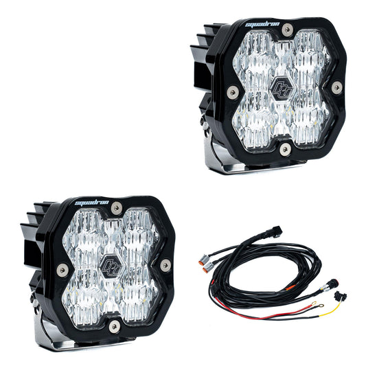 Squadron 2.0 Sport Black LED Auxiliary Light Pod Pair Universal Clear Baja Designs-1