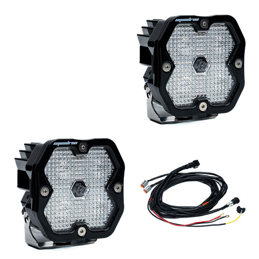 Squadron 2.0 Sport Black LED Auxiliary Light Pod Pair Universal Clear Baja Designs