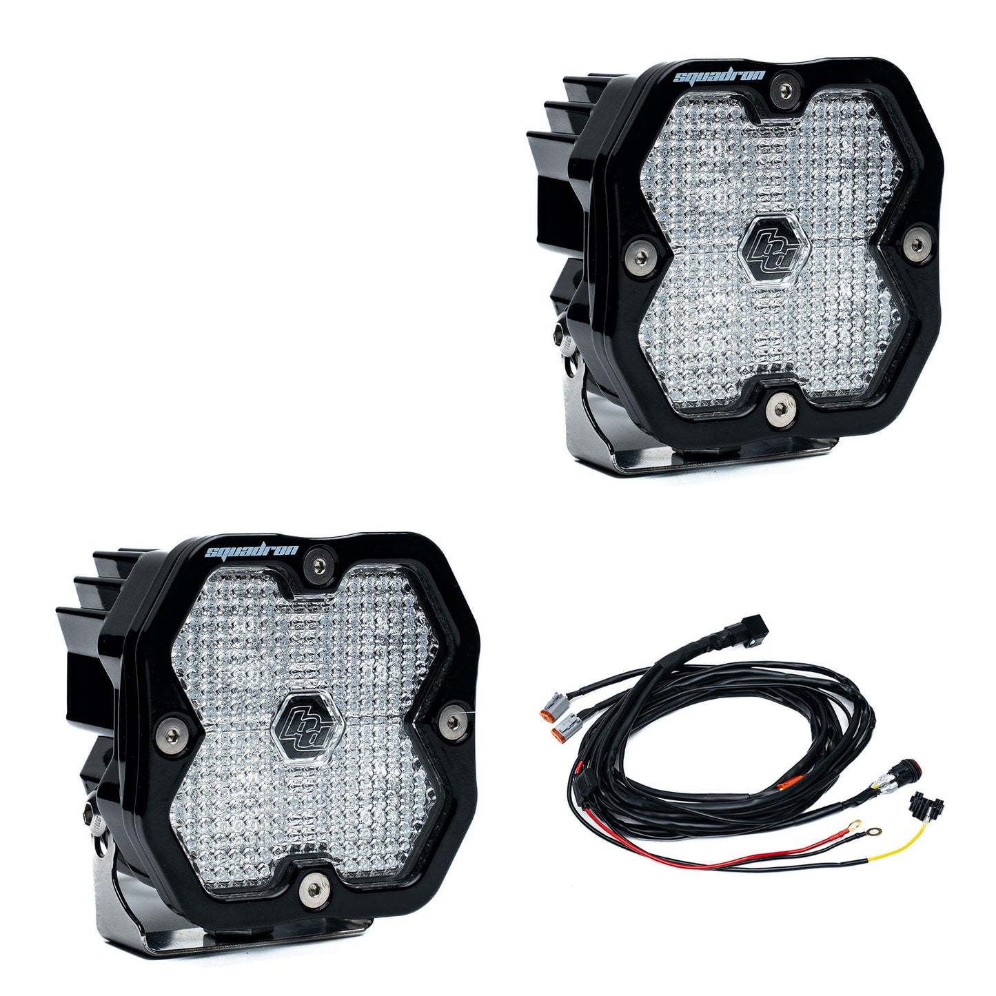 Squadron 2.0 Sport Black LED Auxiliary Light Pod Pair Universal Clear Baja Designs