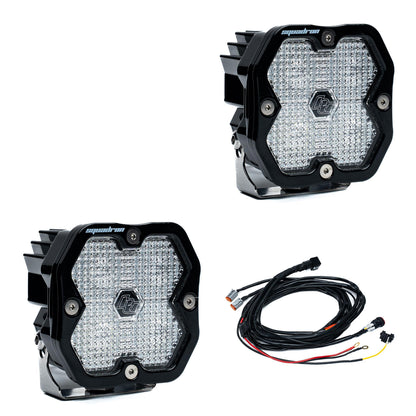 Squadron 2.0 Sport Black LED Auxiliary Light Pod Pair Universal Clear Baja Designs