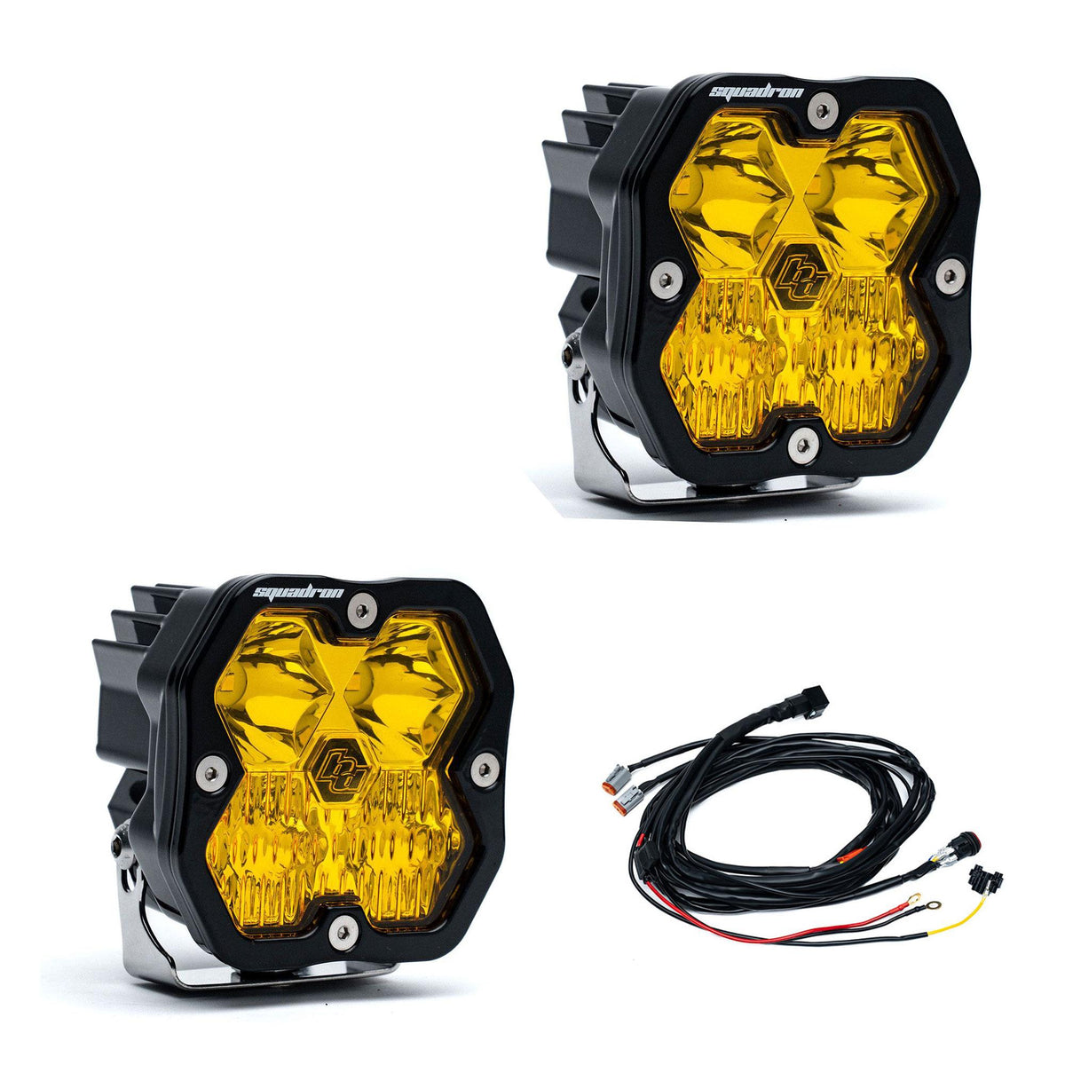 Squadron 2.0 Sport Black LED Auxiliary Light Pod Pair Universal Amber Baja Designs-2