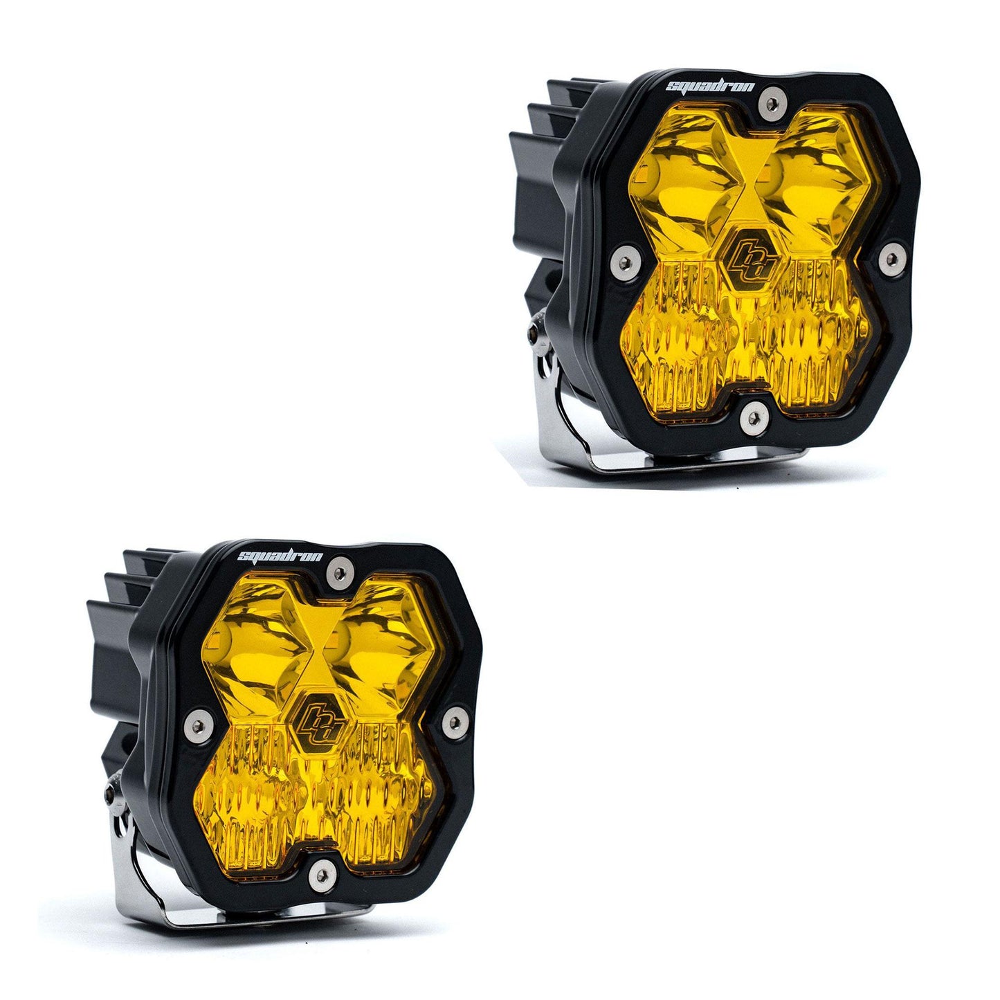 Squadron 2.0 Sport Black LED Auxiliary Light Pod Pair (No Harness) Universal Amber Baja Designs-1