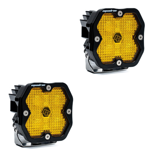 Squadron 2.0 Sport Black LED Auxiliary Light Pod Pair Universal Amber Baja Designs