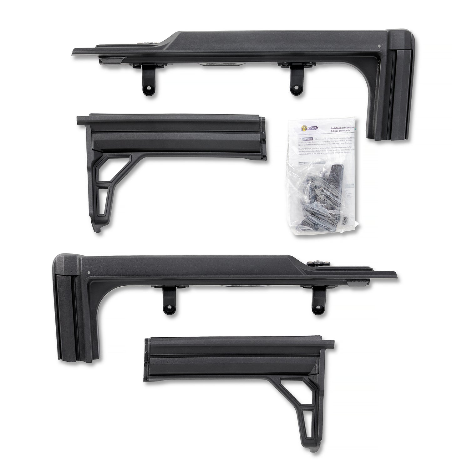 Jeep Door Surrounds For Jeep 2018-Current Wrangler JL Black Polypropylene Bestop-2