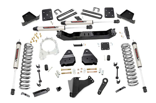 Rough Country 4.5 Inch Suspension Lift Kit 3.5 Inch Axle Diam w/V2 Shocks 17-19 F-250/350 4WD Diesel Rough Country