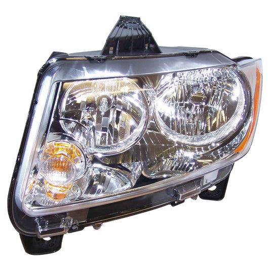 Left Halogen Headlight Assembly for 11-13 Jeep WK Grand Cherokee, Incl. Bulbs Crown Automotive