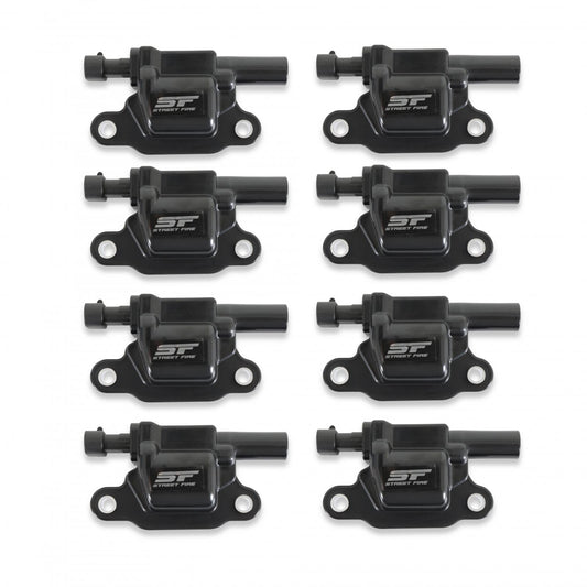 Black 8-Pack Street Fire Coils 2005-2013 GM LS2/Ls3/Ls4/Ls7/Ls9 Engines, 8-Pack, Direct Bolt-In To Factory Connectors MSD Ignition
