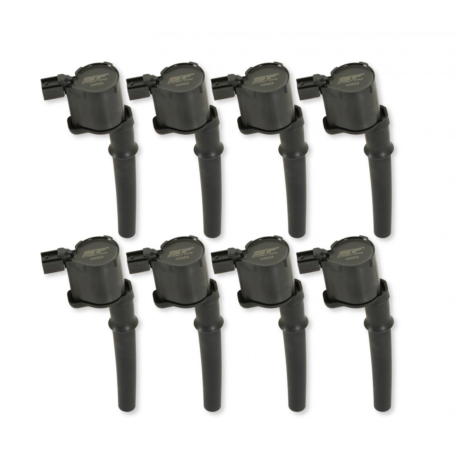 Street Fire Coils 1999-2014 Ford 4.6L/5.4L 4-Valve Engines, Black. 8-Pack 8-Pack, Direct Bolt-In To Factory Connectors MSD Ignition