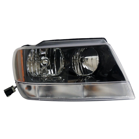 Right Headlight for 1/15/02-04 Jeep WJ Grand Cherokee w/o Headlamp Leveling Crown Automotive