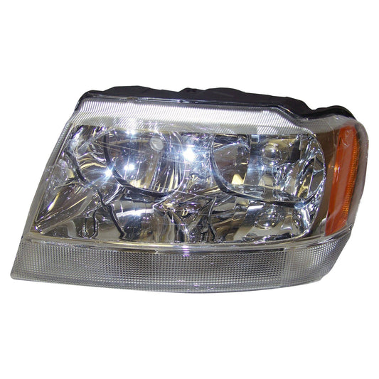 Left Headlight w/o Headlamp Leveling System for Select 01-04 Jeep Grand Cherokee Crown Automotive