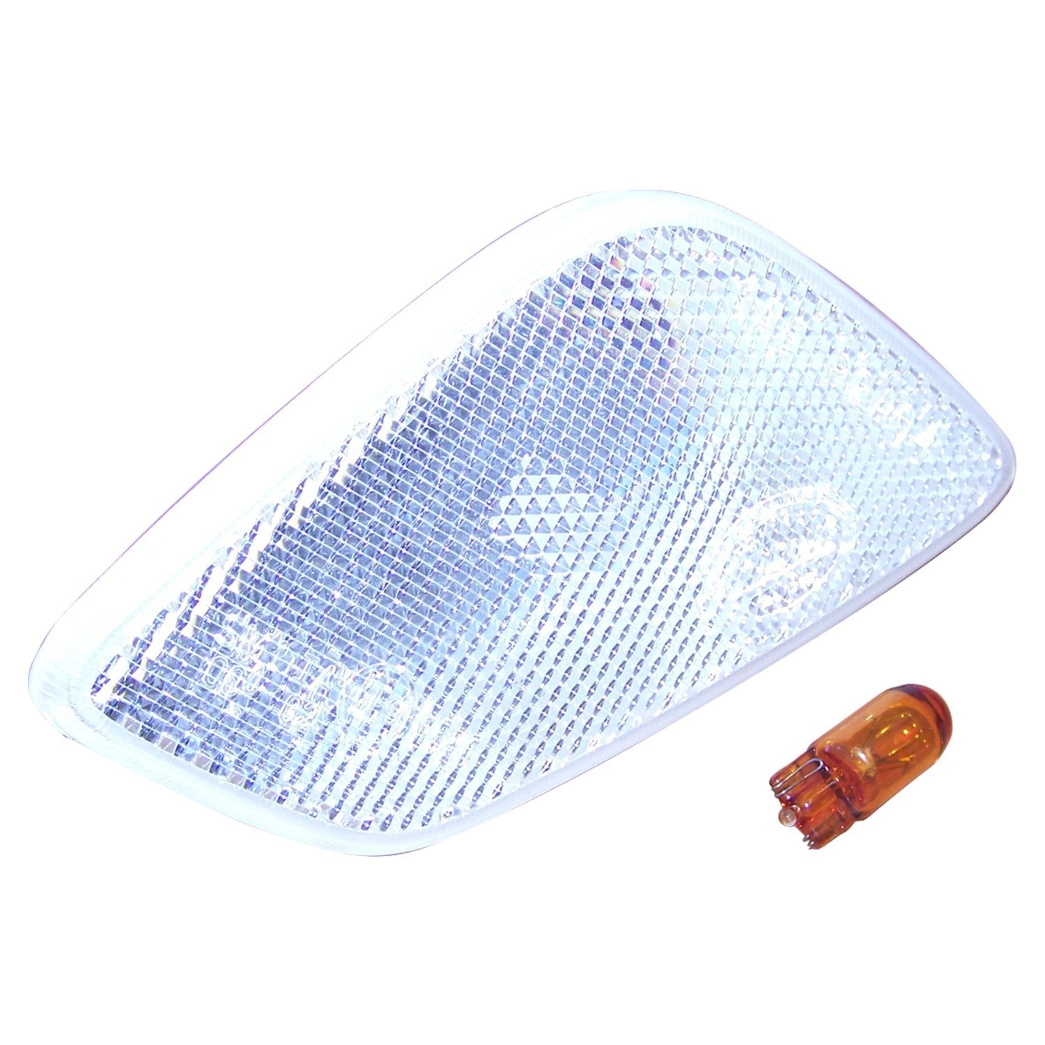 Left Side Marker Lamp, Clear w/ Amber Bulb for 1997-2006 Jeep TJ Wrangler Crown Automotive
