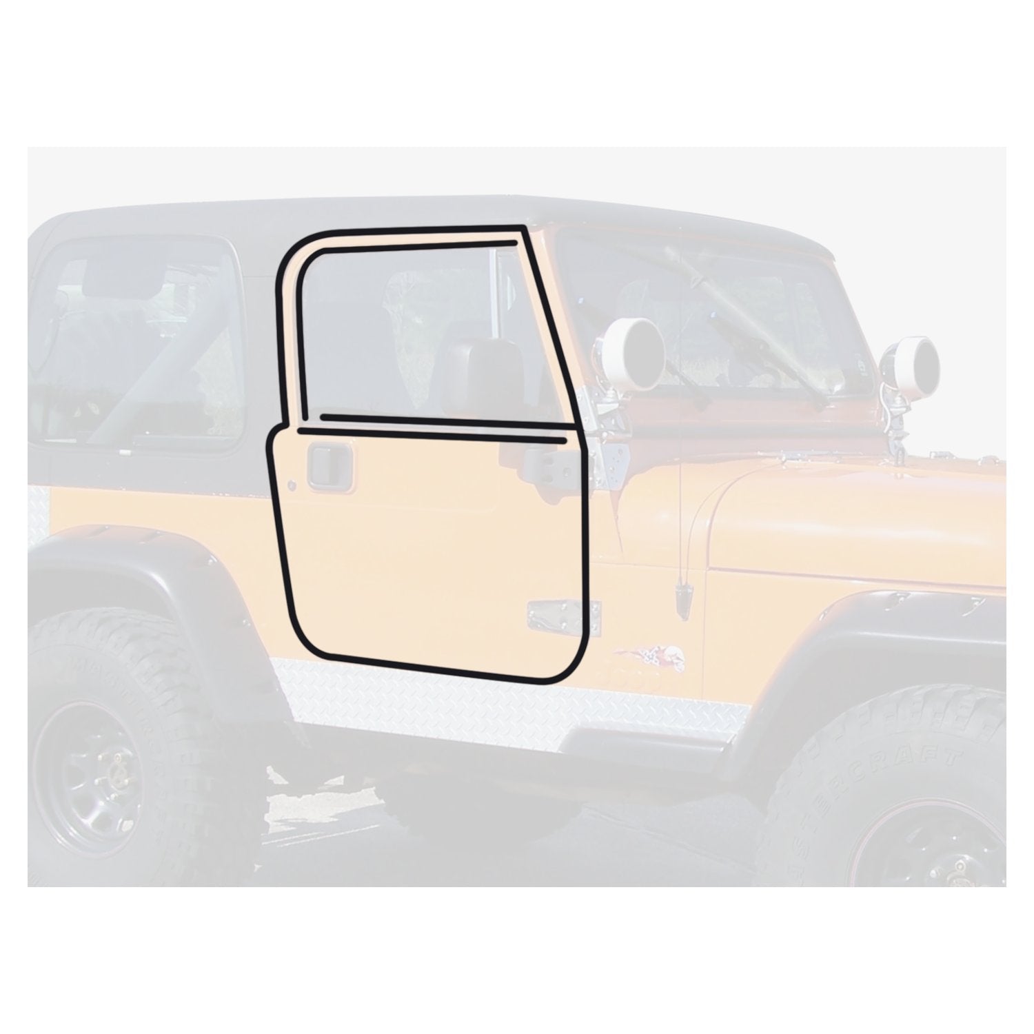 Door Seal Master Kit 76-86 CJ-7, CJ-8 & 87-95 YJ Wrangler w/ Full Steel Doors Crown Automotive