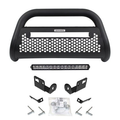 RC2 LR Bull Bar with Mounting Brackets and Single Row 20 Inch Light Bar Kit Textured Black 2014-2015 Sierra 1500 Go Rhino-1