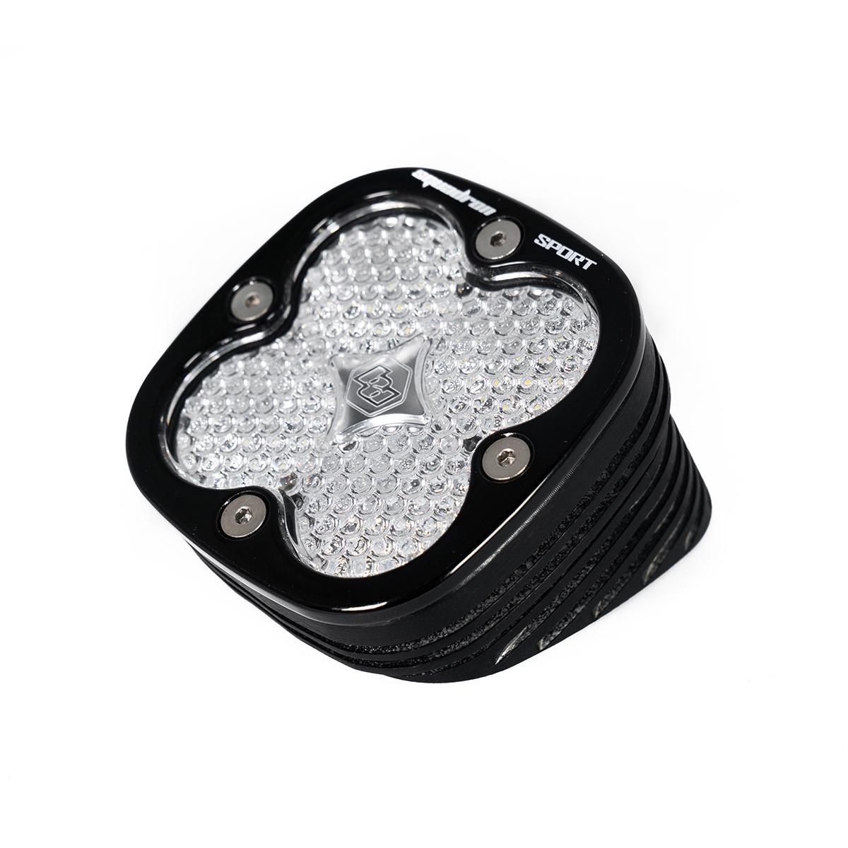 Flush Mount LED Light Pod Angled Black Clear Lens Work/Scene Pattern Squadron Sport Baja Designs-1