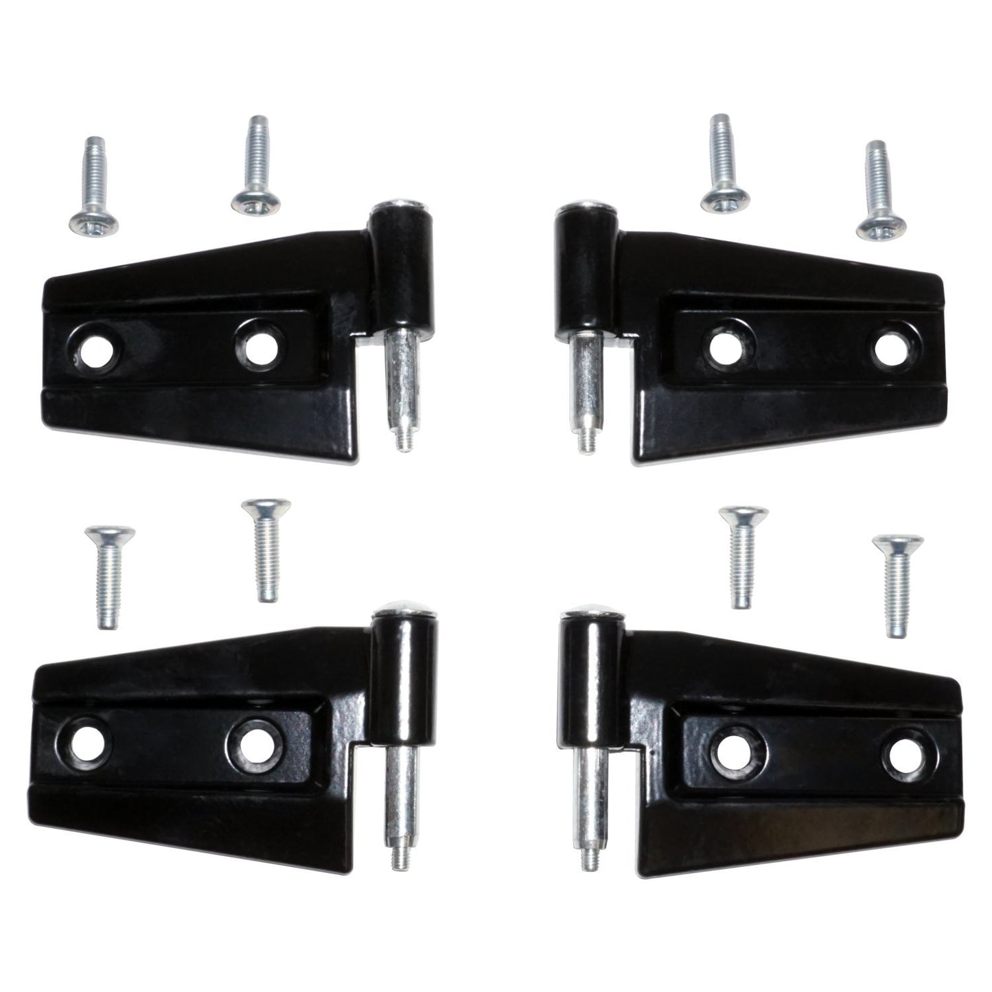 Black Primer Door Hinge Set (Door Side) for 2007-18 Jeep JK Wrangler w/ 2-Doors Crown Automotive
