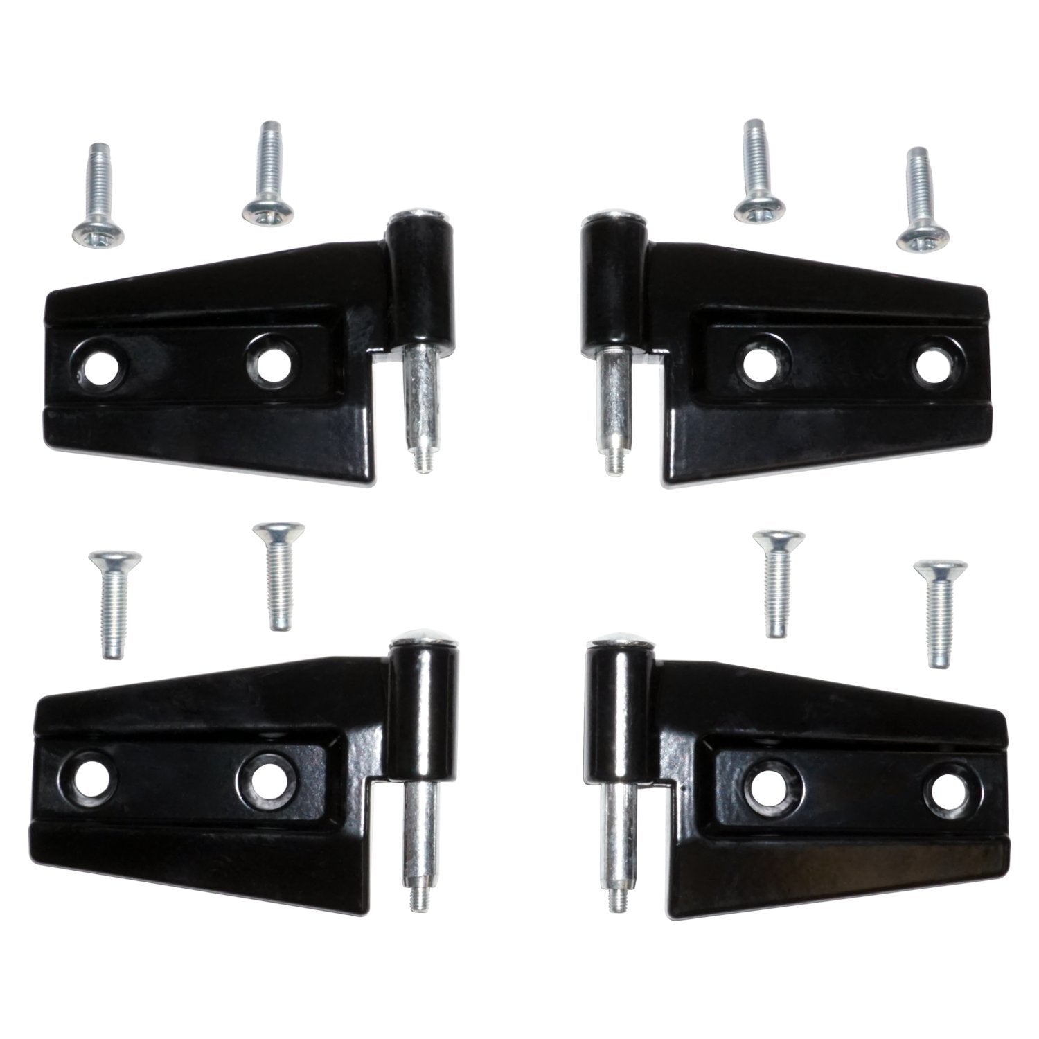 Black Primer Door Hinge Set (Door Side) for 2007-18 Jeep JK Wrangler w/ 2-Doors Crown Automotive