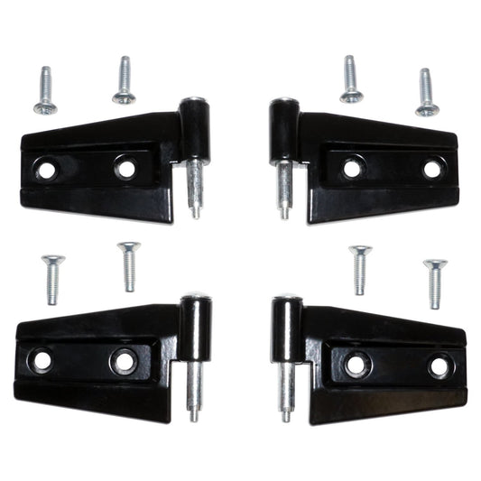 Black Primer Door Hinge Set (Door Side) for 2007-18 Jeep JK Wrangler w/ 2-Doors Crown Automotive