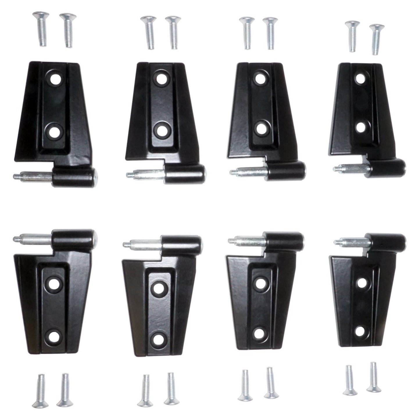 Black Primer Door Hinge Set (Door Side) for 2007-18 Jeep JK Wrangler w/ 4-Doors Crown Automotive