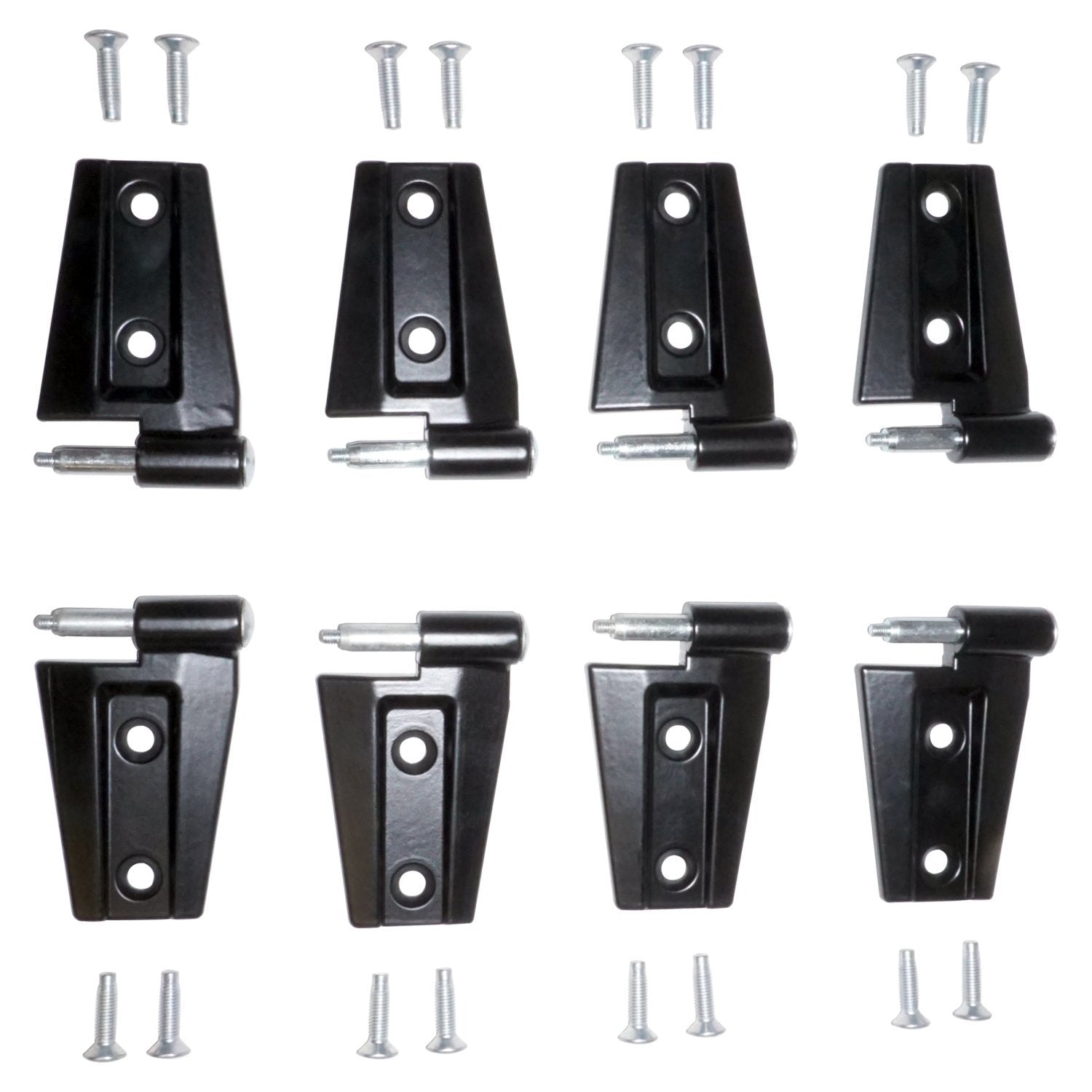 Black Primer Door Hinge Set (Door Side) for 2007-18 Jeep JK Wrangler w/ 4-Doors Crown Automotive