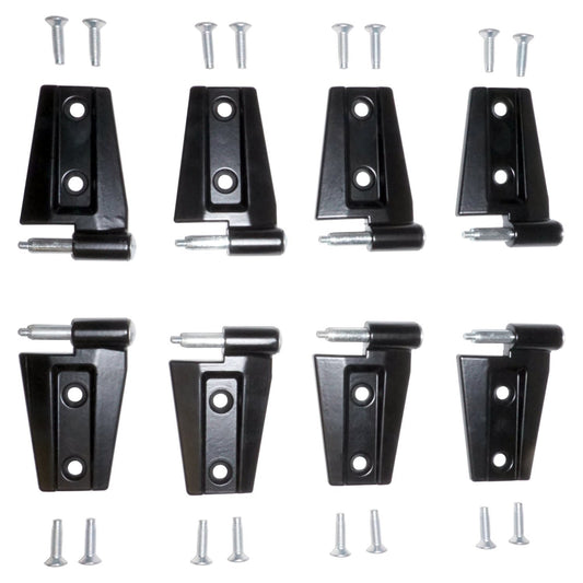 Black Primer Door Hinge Set (Door Side) for 2007-18 Jeep JK Wrangler w/ 4-Doors Crown Automotive