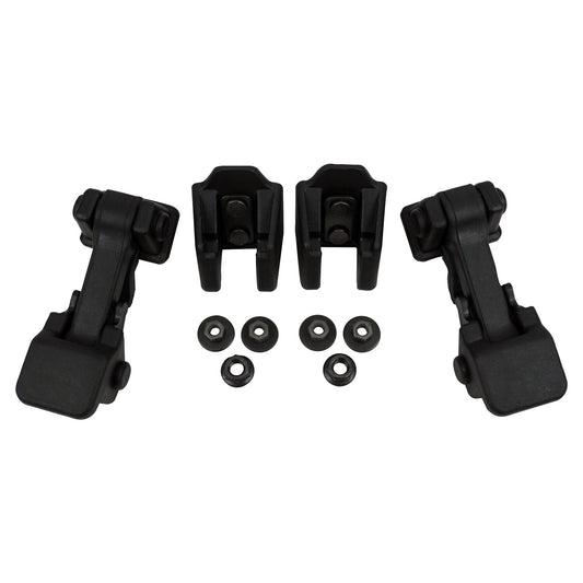 Hood Catch Kit for 2007-2018 Jeep JK Wrangler, Black Plastic Crown Automotive
