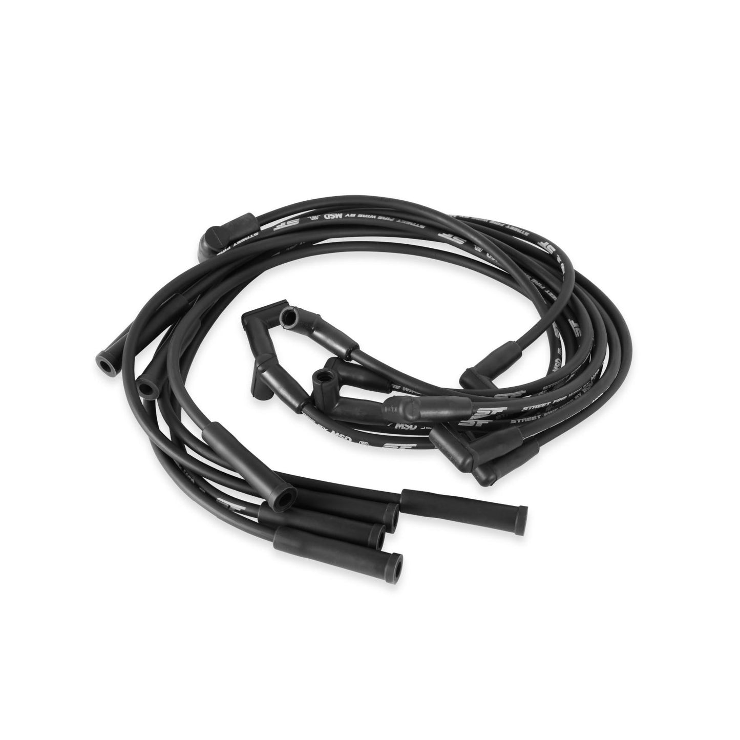 Street-Fire Wire Set Ford 351W, 400, 460, '77-On Hei The Terminals Are Covered In Black Boots That Protect The Conductor From Engine Heat To Ensure Spark Delivery MSD Ignition-1