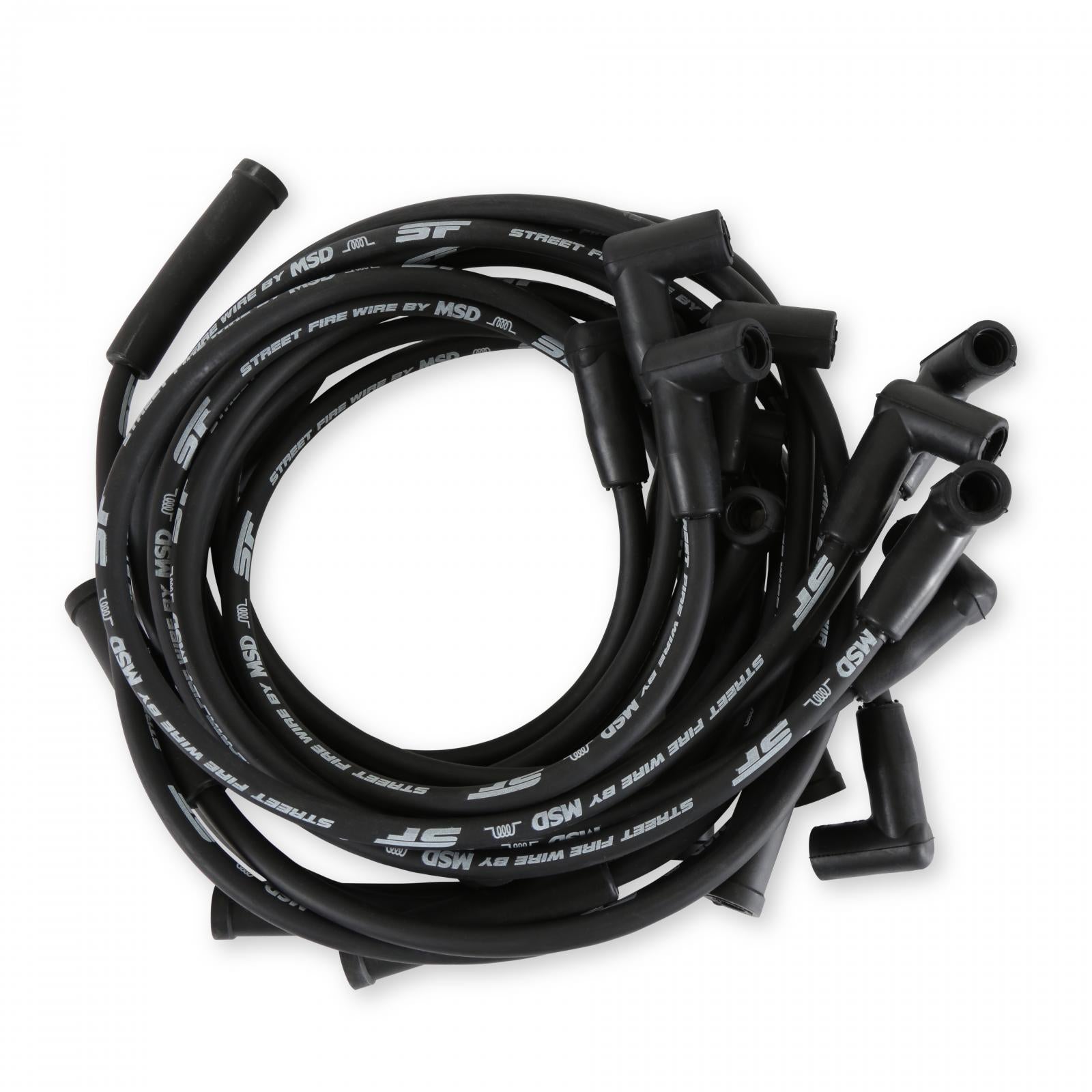 Street-Fire Wire Set Ford 302, 351W, Hei The Terminals Are Covered In Black Boots That Protect The Conductor From Engine Heat To Ensure Spark Delivery MSD Ignition-1