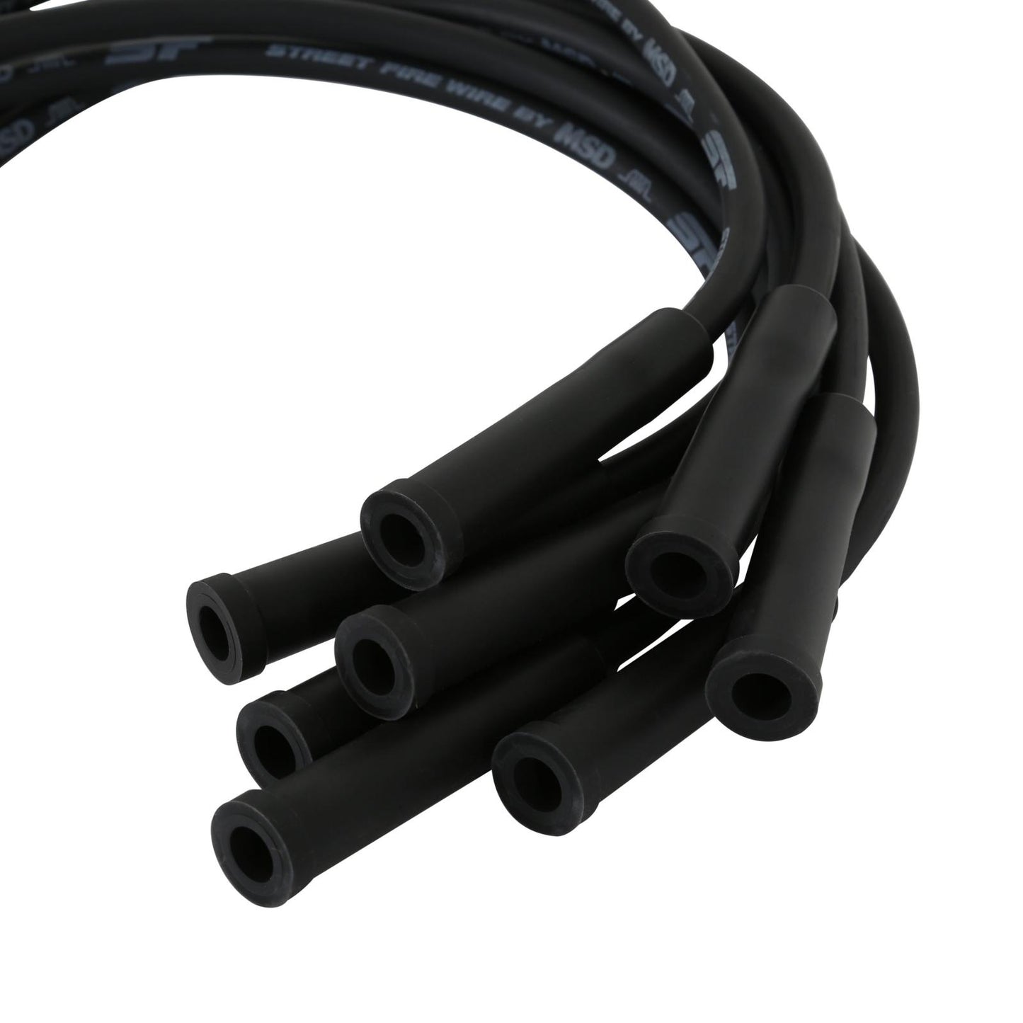 Street-Fire Wire Set Ford 351C-460, Socket The Terminals Are Covered In Black Boots That Protect The Conductor From Engine Heat To Ensure Spark Delivery MSD Ignition-2