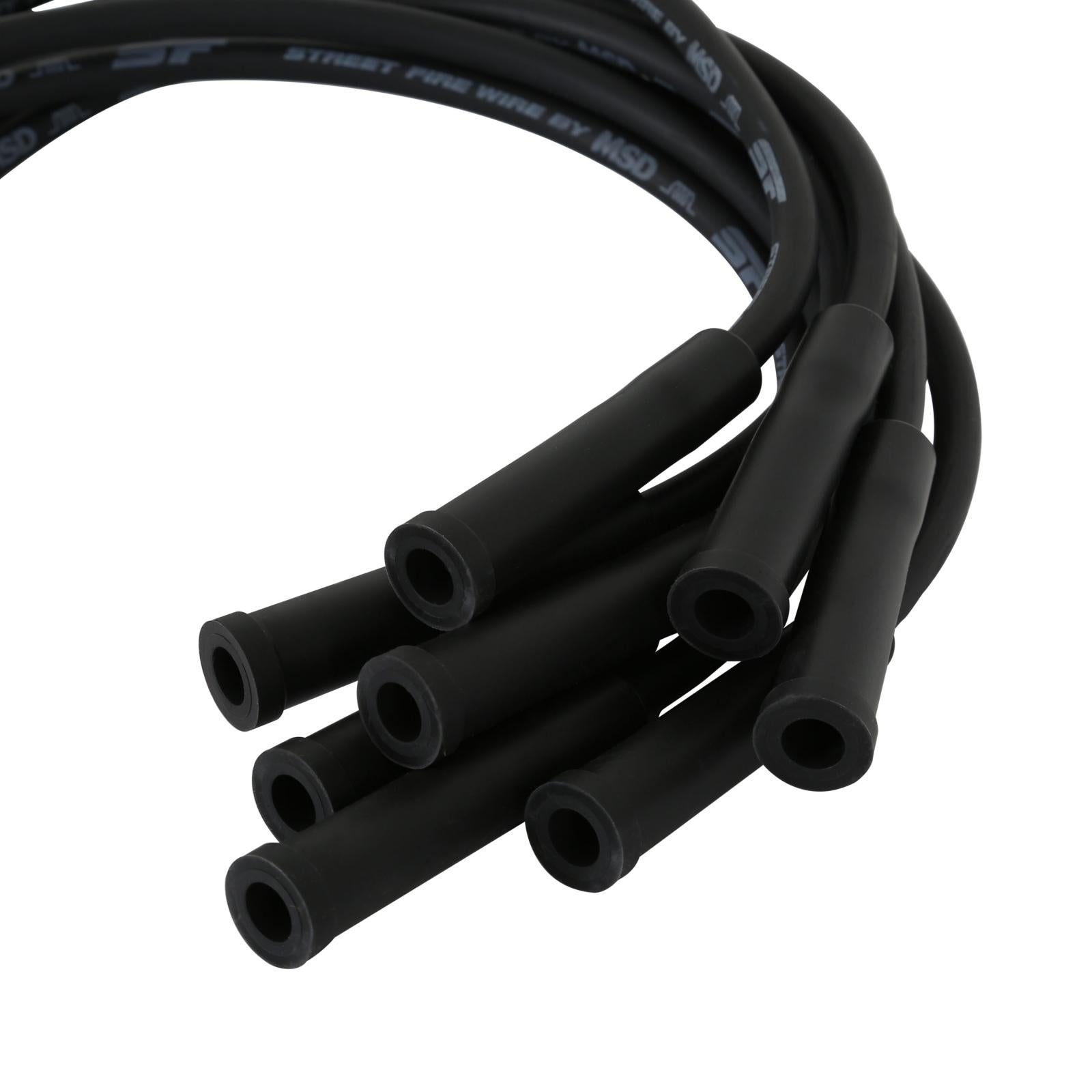 Street-Fire Wire Set Ford 351C-460, Socket The Terminals Are Covered In Black Boots That Protect The Conductor From Engine Heat To Ensure Spark Delivery MSD Ignition-2