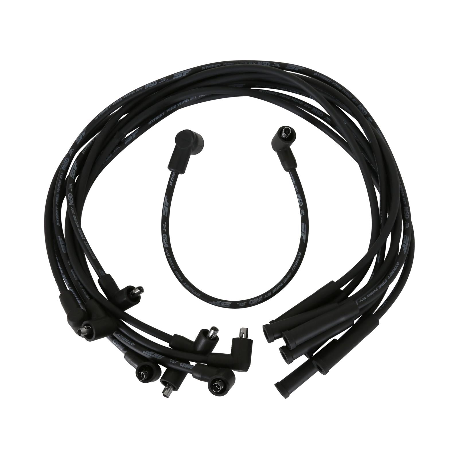 Street-Fire Wire Set Ford 351C-460, Socket The Terminals Are Covered In Black Boots That Protect The Conductor From Engine Heat To Ensure Spark Delivery MSD Ignition-3