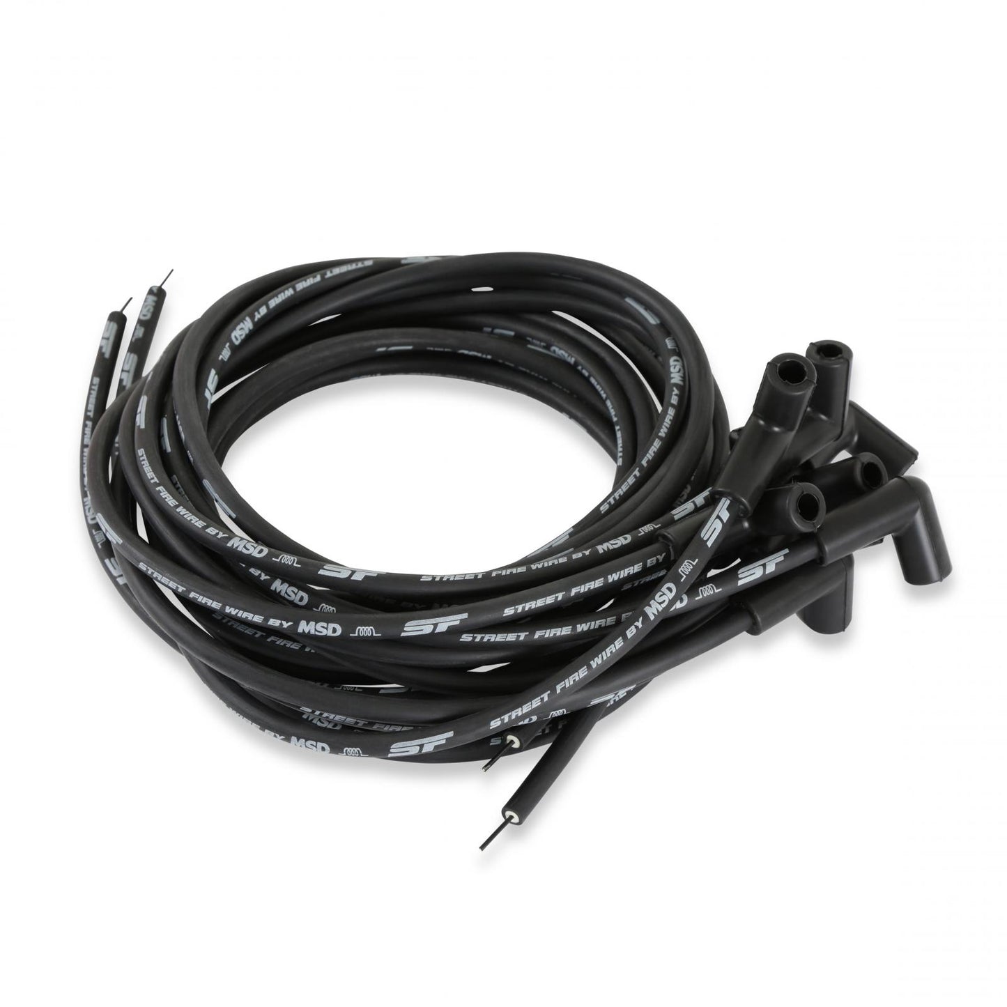 Street-Fire Wire Set 8 Cyl, Hei/ 90 Degree, Universal The Terminals Are Covered In Black Boots That Protect The Conductor From Engine Heat To Ensure Spark Delivery MSD Ignition-1