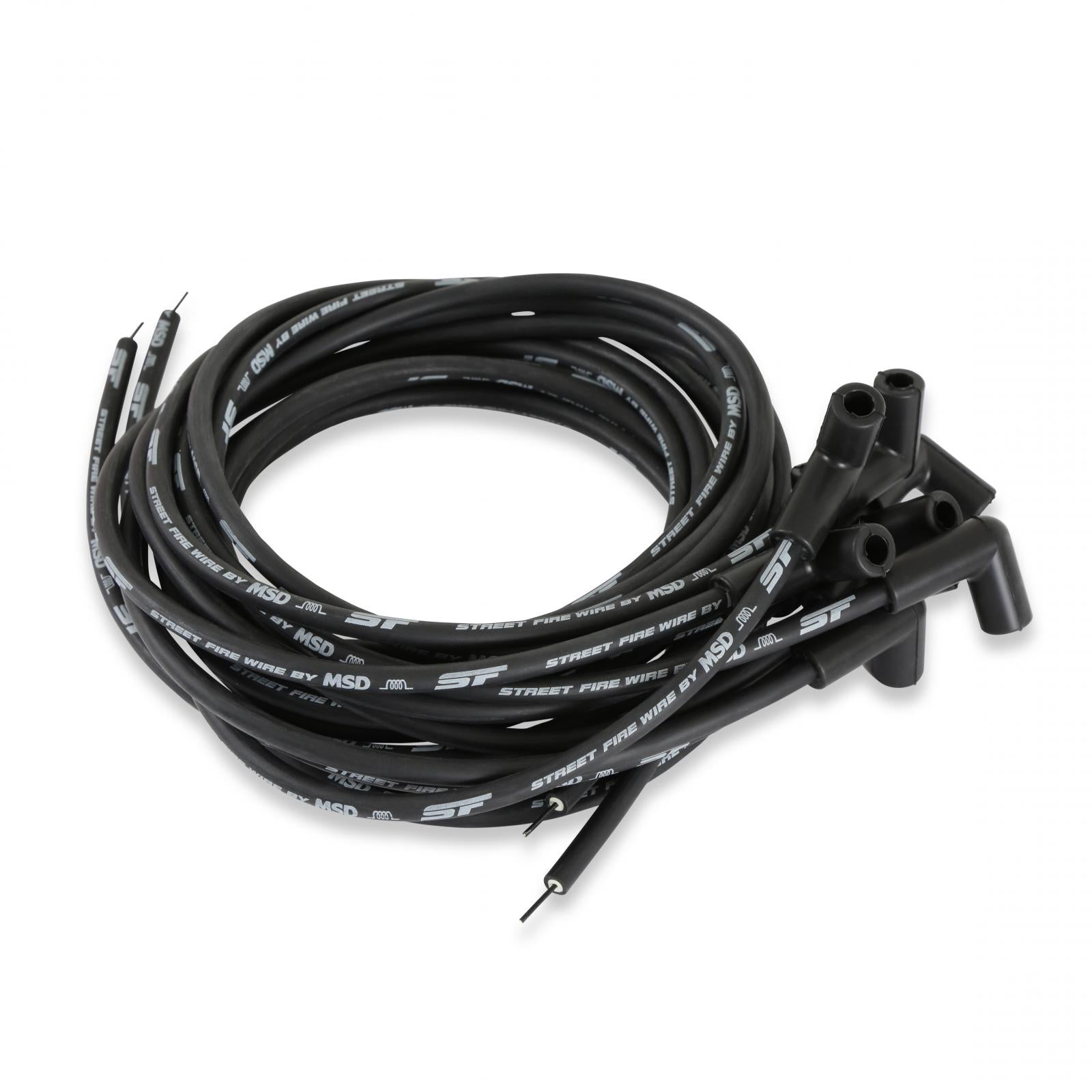 Street-Fire Wire Set 8 Cyl, Hei/ 90 Degree, Universal The Terminals Are Covered In Black Boots That Protect The Conductor From Engine Heat To Ensure Spark Delivery MSD Ignition-1