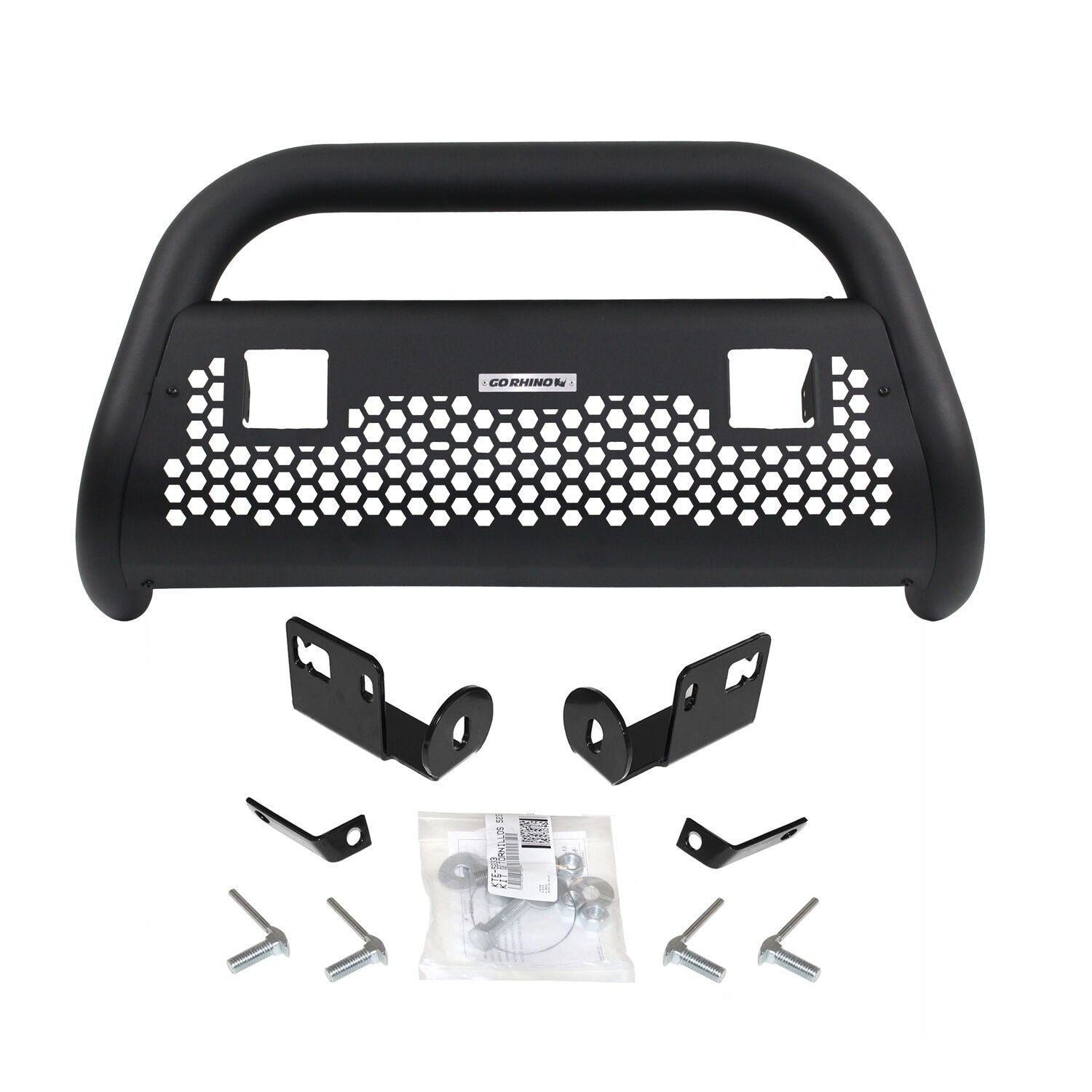 RC2 LR Bull Bar with Mounting Brackets & Two 3 Inch Cube Lights Textured Black 2007-2021 Toyota Tundra 2008-2022 Toyota Sequoia Go Rhino