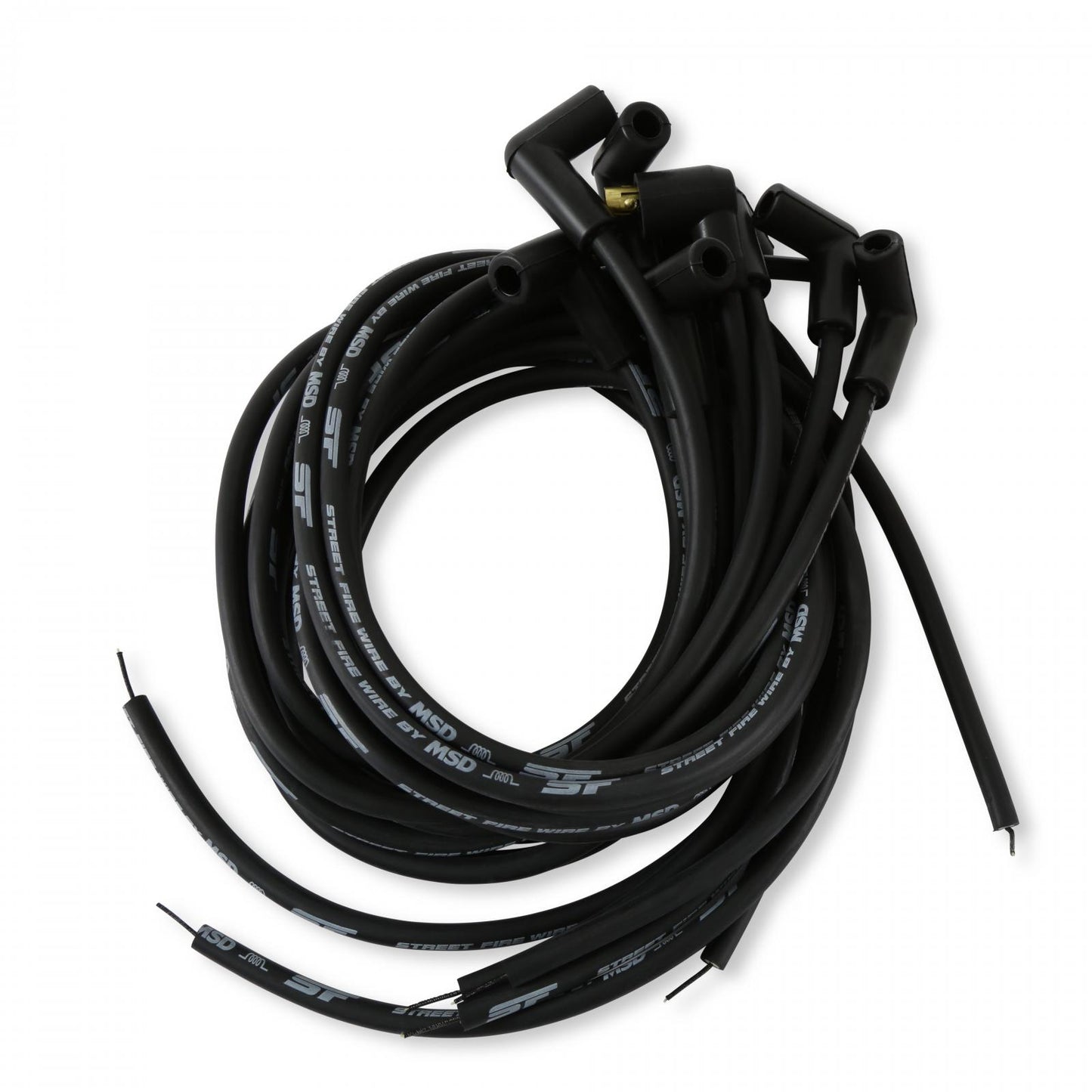 Street-Fire Wire Set 8 Cyl 90 Degree, Sock/ Hei, Univ The Terminals Are Covered In Black Boots That Protect The Conductor From Engine Heat To Ensure Spark Delivery MSD Ignition-1